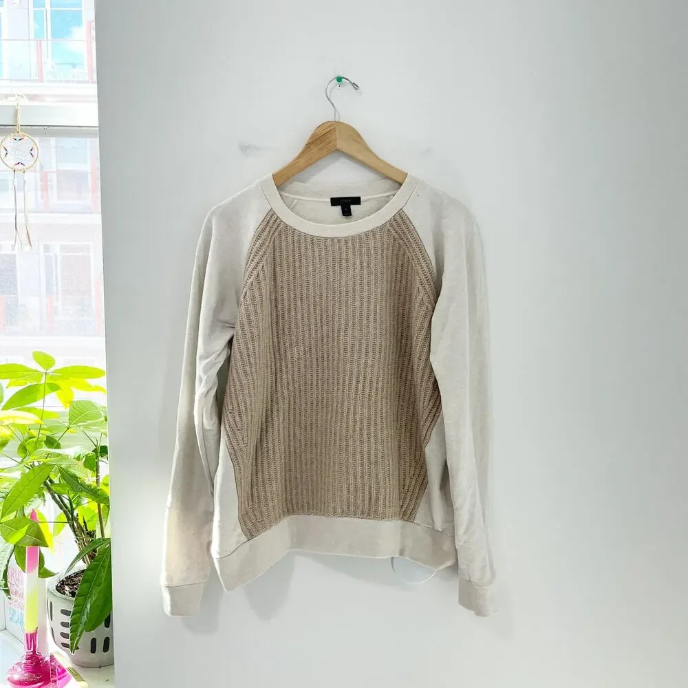 J. Crew Tan Wool Front Sweater Size Medium